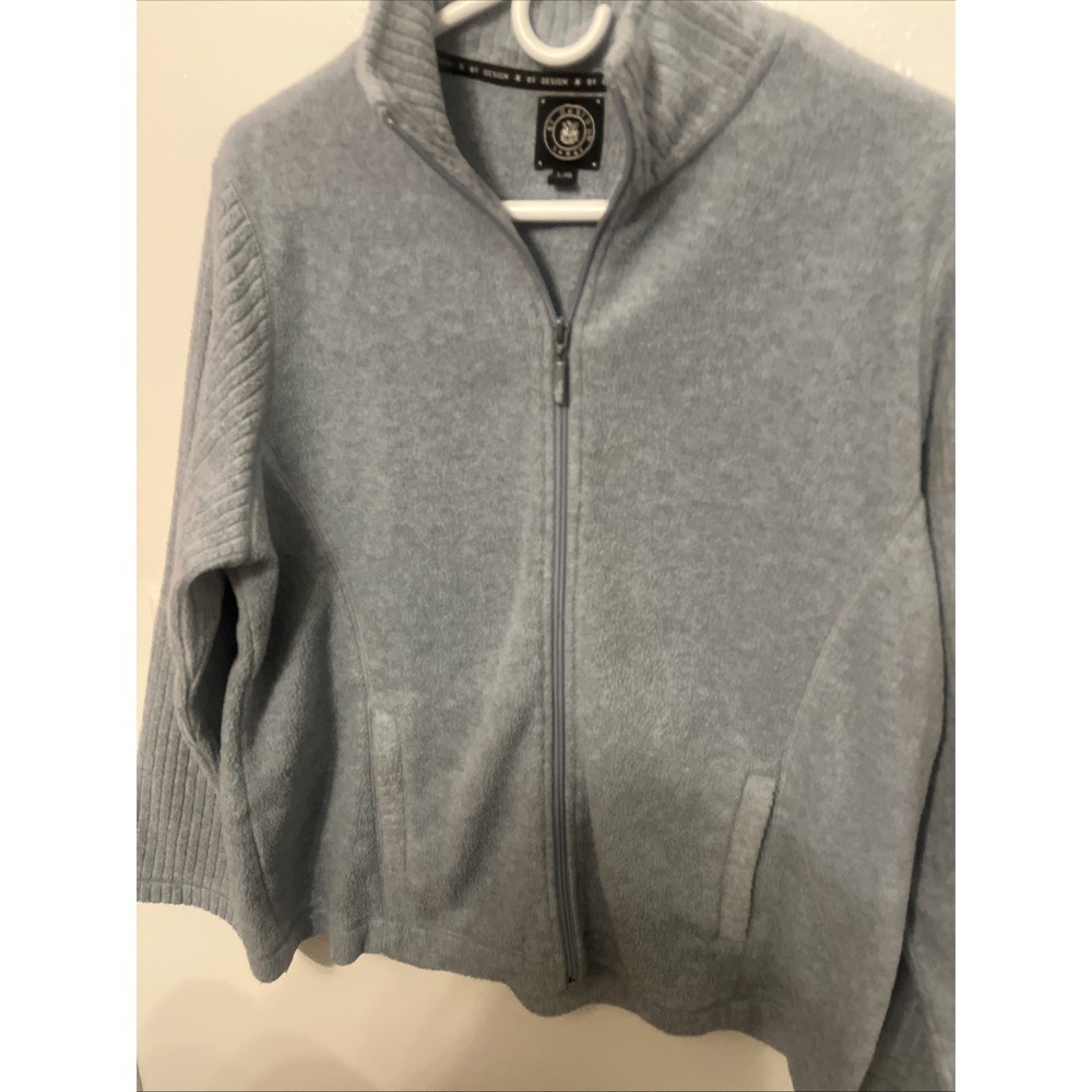 By Design Sport Woman Sweater Light Blue Full Zip Long Sleeve Size L